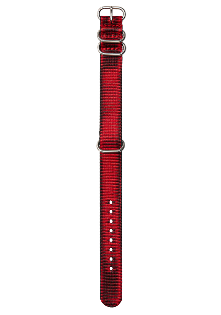 20mm Nylon #TIDE One Piece Band - Rouge / noir