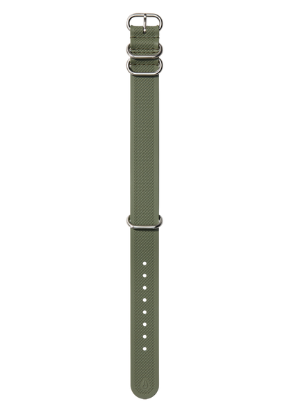 20mm FKM Rubber One Piece Band - Vert olive View 1