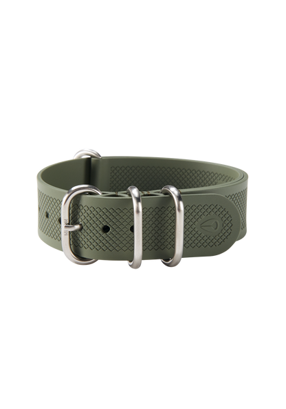 20mm FKM Rubber One Piece Band - Vert olive View 2