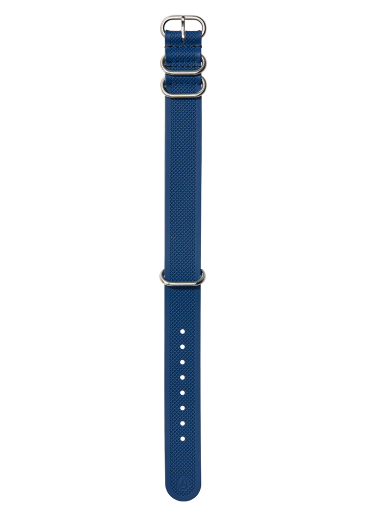 20mm FKM Rubber One Piece Band - Bleu marine / bleu