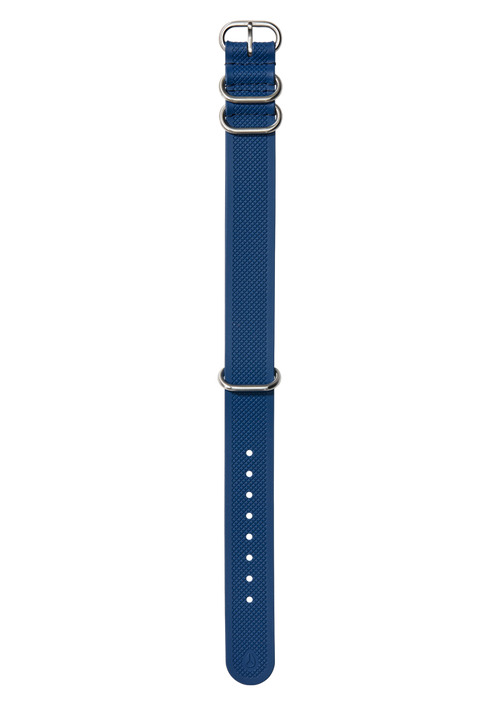 20mm FKM Rubber One Piece Band - Bleu marine / bleu