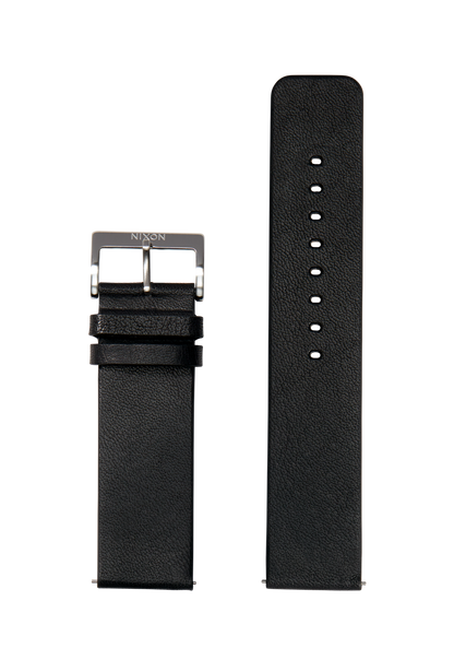 23mm Veg Tanned Leather Band - Black View 1