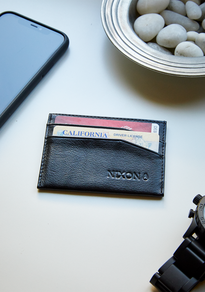 Flaco Leather Card Wallet - Black View 5