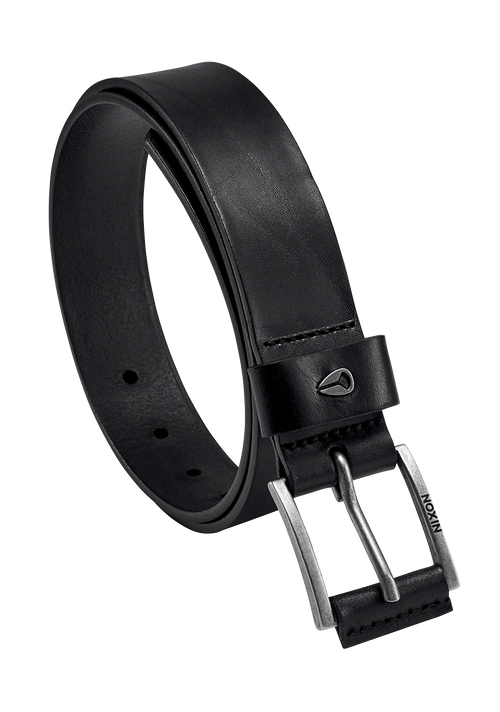 Ceinture Cuir Americana - Noir / argent