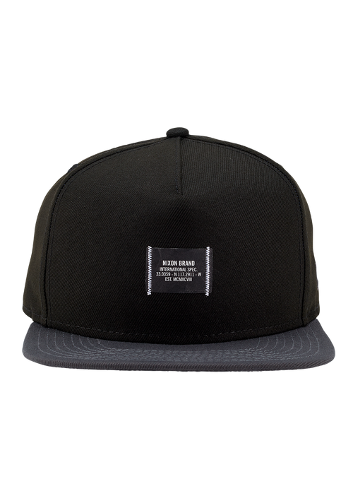 Society Snapback Hat - Black / Charcoal