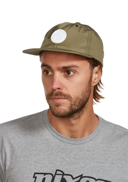 Flight Strapback Hat - Olive / White View 6