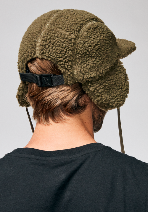 Casquette avec cache-oreilles Babs - Vert olive