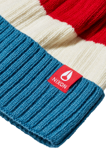 Schrader Pom Beanie - Red / Blue View 3