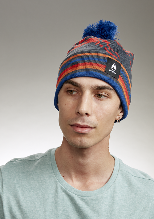 Ridge Pom Beanie - Bleu marine / multicolore