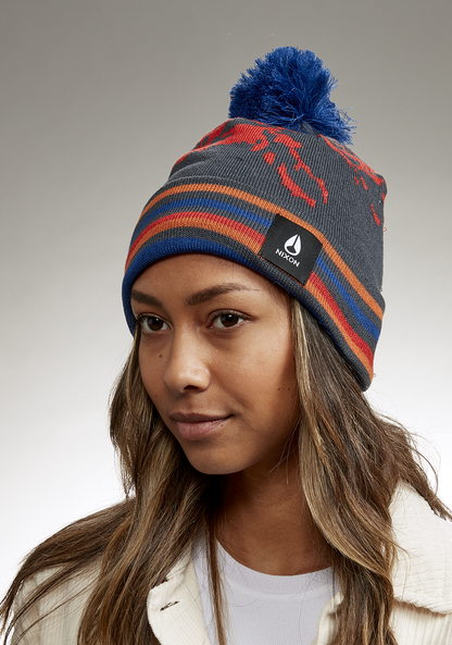 Ridge Pom Beanie - Bleu marine / multicolore View 5