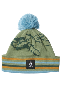 Ridge Pom Beanie - Jade / Multi View 1