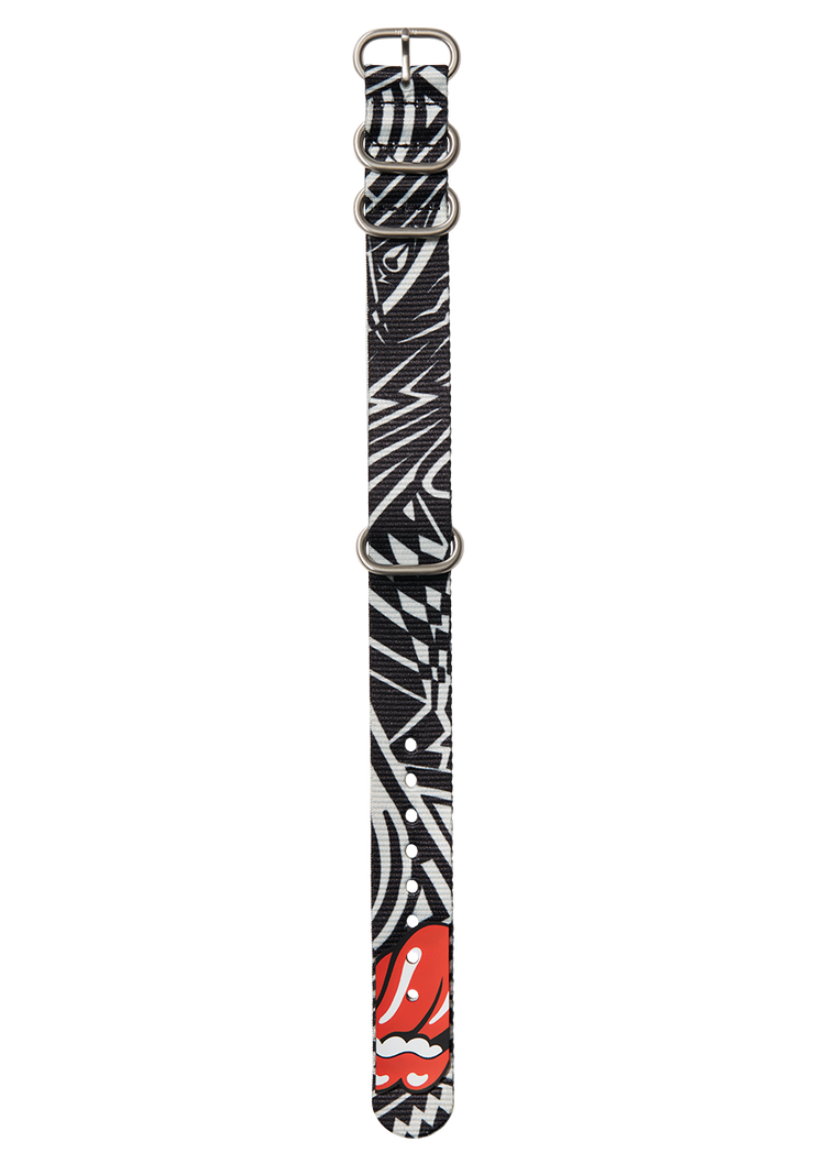 Rolling Stones 20mm Recycled One Piece Band - Noir / gris