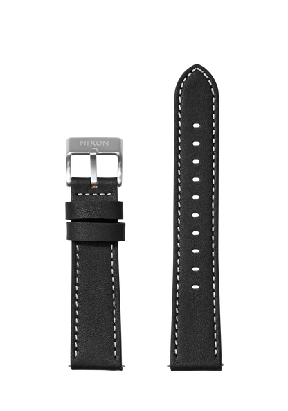 20mm Stitched Leather Band - Noir View 1