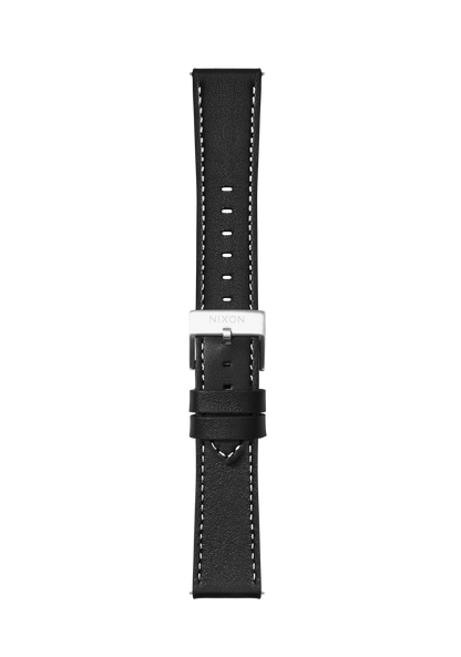 20mm Stitched Leather Band - Noir View 2