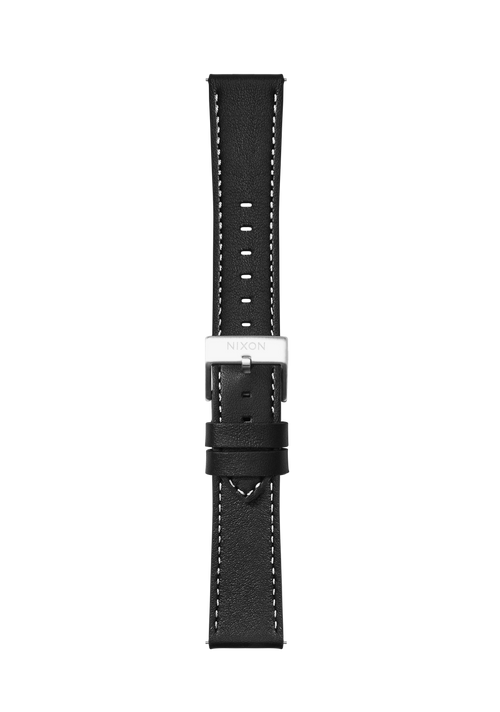 20mm Stitched Leather Band - Noir