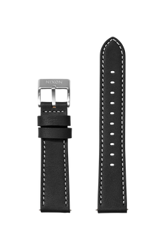 23mm Stitched Leather Band - Noir