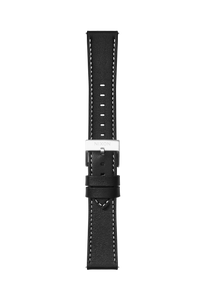 23mm Stitched Leather Band - Black View 2