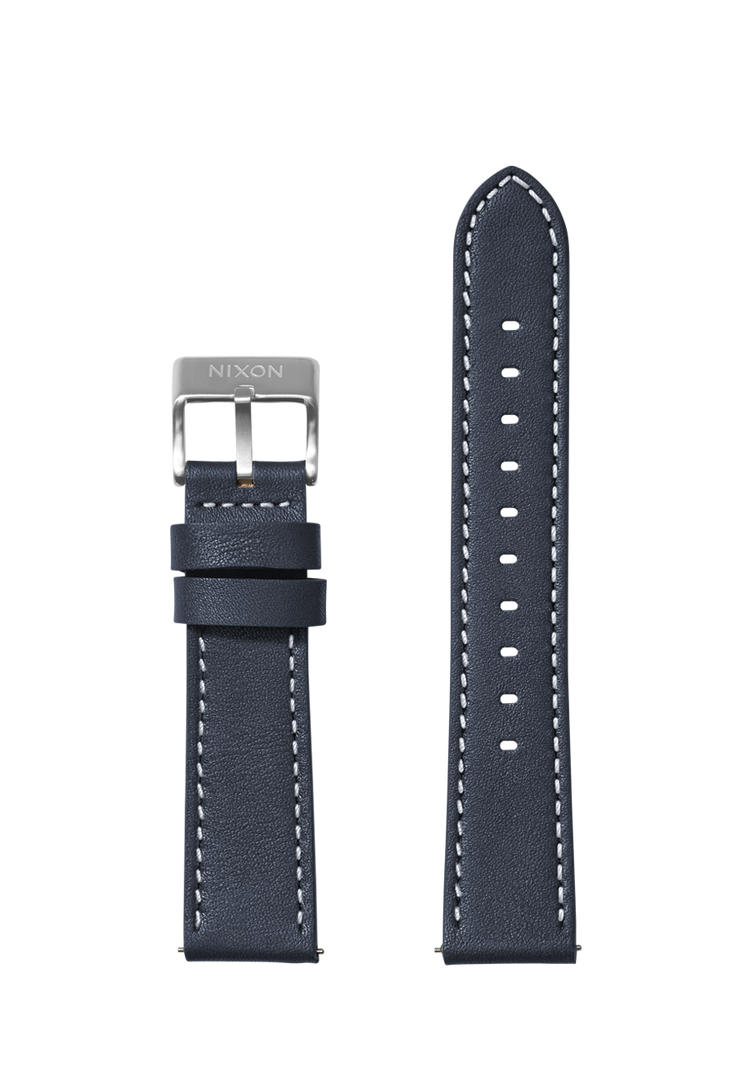 23mm Stitched Leather Band - Bleu marine