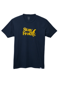 Stay Frothy Repreve® T-Shirt - Navy / Yellow View 1