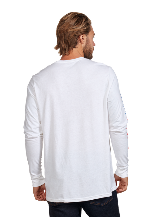 Circuit Long Sleeve Repreve® T-Shirt - White / Navy