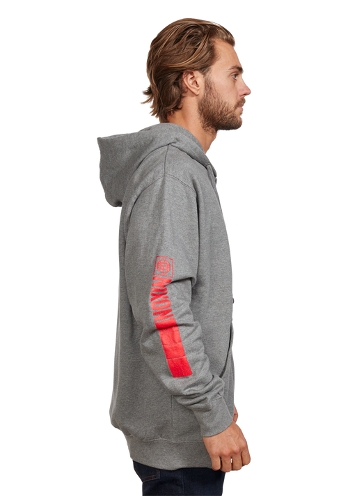 Track Zip Hoodie - Dark Heather Gray / Red