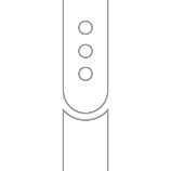 
A grey band with three circular holes, possibly for a watch or fitness tracker. View 1