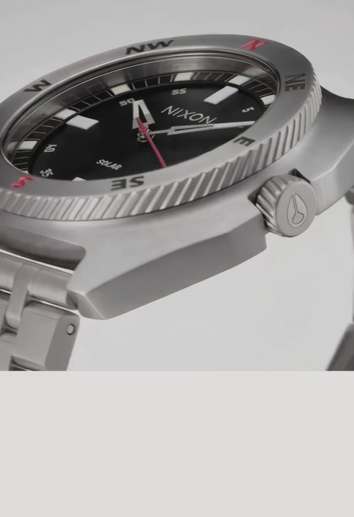 mp4 takedown of nixon logo, showing pendulum, flames, and nixon watches.